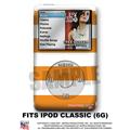 iPod Classic Skin - Kearas Psycho Stripes Orange and White - WraptorSkin Kit