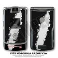 Motorola Razor (Razr) V3m Skin Ripped Black and Gray WraptorSkinz Kit by TuneTattooz