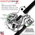 Chrome Skulls on White Skin by WraptorSkinz TM fits Nintendo Wii Guitar Hero III (3) Les Paul Controller (GUITAR NOT INCLUDED)