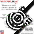 Bullseye Black and White Skin by WraptorSkinz TM fits Nintendo Wii Guitar Hero III (3) Les Paul Controller (GUITAR NOT INCLUDED)