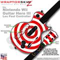 Bullseye Red and White Skin by WraptorSkinz TM fits Nintendo Wii Guitar Hero III (3) Les Paul Controller (GUITAR NOT INCLUDED)