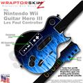Fire Blue Flames Skin by WraptorSkinz TM fits Nintendo Wii Guitar Hero III (3) Les Paul Controller (GUITAR NOT INCLUDED)