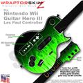 Fire Green Flames Skin by WraptorSkinz TM fits Nintendo Wii Guitar Hero III (3) Les Paul Controller (GUITAR NOT INCLUDED)