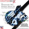 Radioactive Blue Skin by WraptorSkinz TM fits Nintendo Wii Guitar Hero III (3) Les Paul Controller (GUITAR NOT INCLUDED)