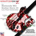 Radioactive Red Skin by WraptorSkinz TM fits Nintendo Wii Guitar Hero III (3) Les Paul Controller (GUITAR NOT INCLUDED)