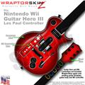 Colorburst Red Skin by WraptorSkinz TM fits Nintendo Wii Guitar Hero III (3) Les Paul Controller (GUITAR NOT INCLUDED)