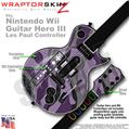 Camouflage Purple Skin by WraptorSkinz TM fits Nintendo Wii Guitar Hero III (3) Les Paul Controller (GUITAR NOT INCLUDED)