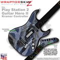 PS2 Guitar Hero II Kramer Camouflage Blue Faceplate Skin