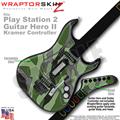 PS2 Guitar Hero II Kramer Camouflage Green Faceplate Skin