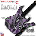 PS2 Guitar Hero II Kramer Camouflage Purple Faceplate Skin