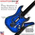 PS2 Guitar Hero II Kramer Colorburst Blue Faceplate Skin
