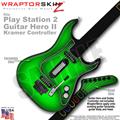 PS2 Guitar Hero II Kramer Colorburst Green Faceplate Skin