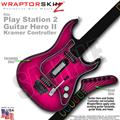 PS2 Guitar Hero II Kramer Colorburst Hot Pink Faceplate Skin