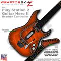 PS2 Guitar Hero II Kramer Colorburst Orange Faceplate Skin