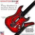 PS2 Guitar Hero II Kramer Colorburst Red Faceplate Skin