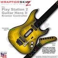 PS2 Guitar Hero II Kramer Colorburst Yellow Faceplate Skin