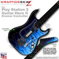 PS2 Guitar Hero II Kramer Fire Blue Faceplate Skin