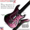 PS2 Guitar Hero II Kramer Fire Pink Faceplate Skin