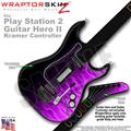 PS2 Guitar Hero II Kramer Fire Purple Faceplate Skin