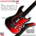 PS2 Guitar Hero II Kramer Fire Red Faceplate Skin