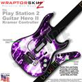 PS2 Guitar Hero II Kramer Radioactive Purple Faceplate Skin