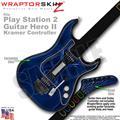 PS2 Guitar Hero II Kramer Abstract 01 Blue Faceplate Skin