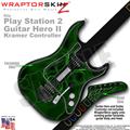 PS2 Guitar Hero II Kramer Abstract 01 Green Faceplate Skin