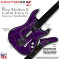 PS2 Guitar Hero II Kramer Abstract 01 Purple Faceplate Skin