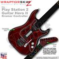 PS2 Guitar Hero II Kramer Abstract 01 Red Faceplate Skin