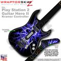 PS2 Guitar Hero II Kramer Lightning Blue Faceplate Skin