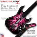 PS2 Guitar Hero II Kramer Lightning Pink Faceplate Skin