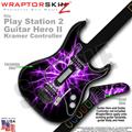 PS2 Guitar Hero II Kramer Lightning Purple Faceplate Skin