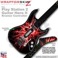 PS2 Guitar Hero II Kramer Lightning Red Faceplate Skin