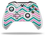 WraptorSkinz Decal Skin Wrap Set works with 2016 and newer XBOX One S / X Controller Zig Zag Teal Pink and Gray (CONTROLLER NOT INCLUDED)