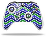 WraptorSkinz Decal Skin Wrap Set works with 2016 and newer XBOX One S / X Controller Zig Zag Blue Green (CONTROLLER NOT INCLUDED)