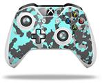 WraptorSkinz Decal Skin Wrap Set works with 2016 and newer XBOX One S / X Controller WraptorCamo Old School Camouflage Camo Neon Teal (CONTROLLER NOT INCLUDED)