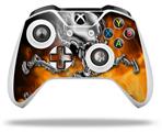 WraptorSkinz Decal Skin Wrap Set works with 2016 and newer XBOX One S / X Controller Chrome Skull on Fire (CONTROLLER NOT INCLUDED)