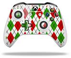 WraptorSkinz Decal Skin Wrap Set works with 2016 and newer XBOX One S / X Controller Argyle Red and Green (CONTROLLER NOT INCLUDED)