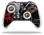 WraptorSkinz Decal Skin Wrap Set works with 2016 and newer XBOX One S / X Controller Twisted Garden Gray and Red (CONTROLLER NOT INCLUDED)