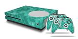 WraptorSkinz Decal Skin Wrap Set works with 2016 and newer XBOX One S Console and 2 Controllers Triangle Mosaic Seafoam Green