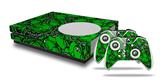 WraptorSkinz Decal Skin Wrap Set works with 2016 and newer XBOX One S Console and 2 Controllers Scattered Skulls Green