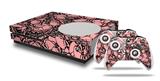 WraptorSkinz Decal Skin Wrap Set works with 2016 and newer XBOX One S Console and 2 Controllers Scattered Skulls Pink