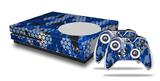 WraptorSkinz Decal Skin Wrap Set works with 2016 and newer XBOX One S Console and 2 Controllers HEX Mesh Camo 01 Blue Bright