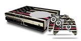 WraptorSkinz Decal Skin Wrap Set works with 2016 and newer XBOX One S Console and 2 Controllers Painted Faded and Cracked Pink Line USA American Flag