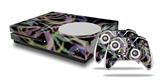 WraptorSkinz Decal Skin Wrap Set works with 2016 and newer XBOX One S Console and 2 Controllers Neon Swoosh on Black