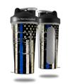 Skin Decal Wrap works with Blender Bottle 28oz Painted Faded Cracked Blue Line Stripe USA American Flag (BOTTLE NOT INCLUDED)