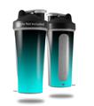 Skin Decal Wrap works with Blender Bottle 28oz Smooth Fades Neon Teal Black (BOTTLE NOT INCLUDED)