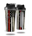 Skin Decal Wrap works with Blender Bottle 28oz Painted Faded and Cracked Red Line USA American Flag (BOTTLE NOT INCLUDED)