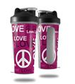 Skin Decal Wrap works with Blender Bottle 28oz Love and Peace Hot Pink (BOTTLE NOT INCLUDED)