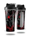 Skin Decal Wrap works with Blender Bottle 28oz Twisted Garden Gray and Red (BOTTLE NOT INCLUDED)